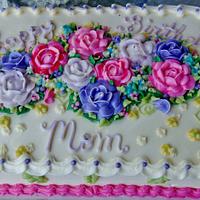 Romantic pastel buttercream roses cake