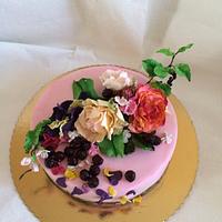 Cake with sugar flowers