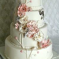 Flowery Cake Wedding