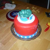Avengers cake (to match the trash truck)