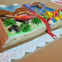 Mcqueen and Finding Nemo themed Open Book Cake