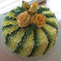 Birthday cake with fondant roses