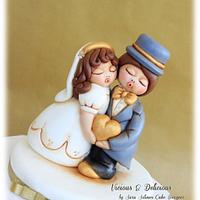 Cake topper "Bride & Groom in Thun style"