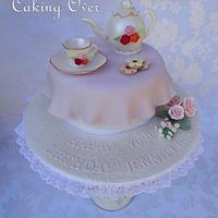 Tea party themed cake