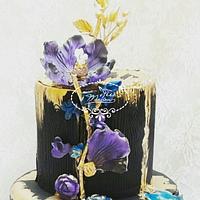 Flowered Black cake 