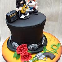 Slash Hat Guns & Roses cake