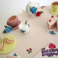 Mismatched Shabby Chic Style Tea Party Cake