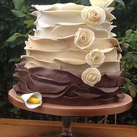 Coffee and cream wedding cake