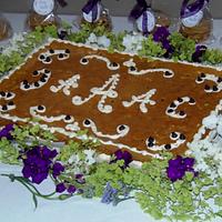 Chocolate Chip Grooms cookie cake 