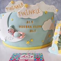 Twinkle twinkle baby shower by Arty cakes 