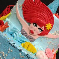 Mermaid cream cake