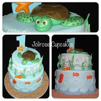 Sea turtle cake