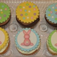Easter Birthday Cake with cup cakes