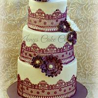 Lavender and White Wedding cake
