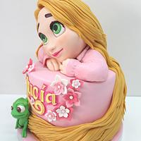 Daydreaming Rapunzel Birthday cake