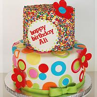 Sprinkles and Circles Birthday Cake