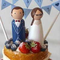 Peg dolly wedding cake