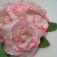 Pink tipped rose wedding cake