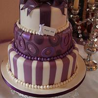 Purple & Cream Whimsical Wedding Cake