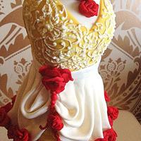 A mannequin dress cake