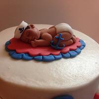 Nautical baby cake