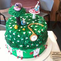 Alice in wonderland theme cake