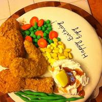 Chicken dinner cake