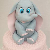 Baby Dumbo Christening Cake