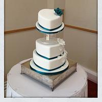 Suspended heart wedding cake