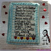 Farewell cake for a favorite teacher