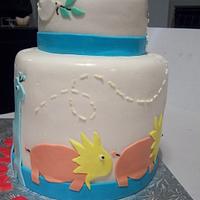 noahs ark baptism cake