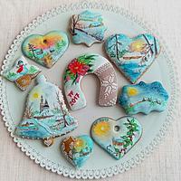 Hand painted christmas gingerbread