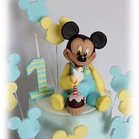 Baby Mickey 1st birthday cake
