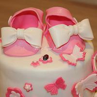 Butterfly & Bootie Baby shower cake