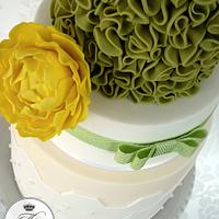 Lemon & green wedding cake