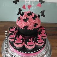 Pink & Black giant cupcake
