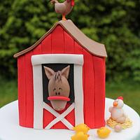 cake with farm animals