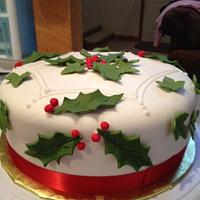 Holly and Ivy Christmas Cake