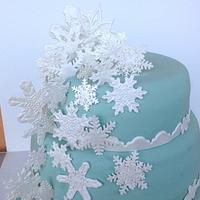 Tiffany and snowflakes cake