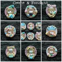 Easter baby bear fondant toppers