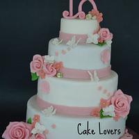 romantic 18th birthday cake