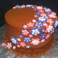 Chocolate and Flowers Cake and cupcakes