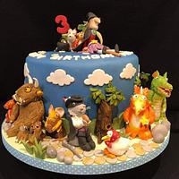 Birthday cake inspired by the books of Julia Donaldson and Axel Scheffler