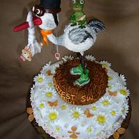 Christening stork cake