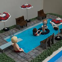 Swimming pool cake 