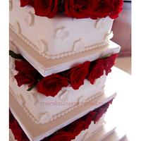 WHITE WEDDING & RED ROSES