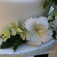 White Hawaii Wedding Cake