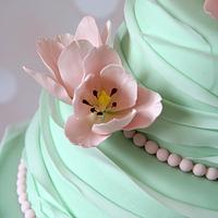 Mint Ruffle Wedding Cake