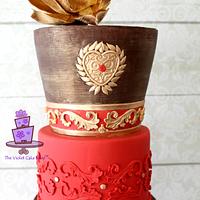 SINDOOR & GOLD - Elegant Indian Fashion Collaboration Cake