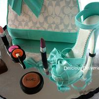Tiffany Inspired Coach Purse Cake with Platform Shoe